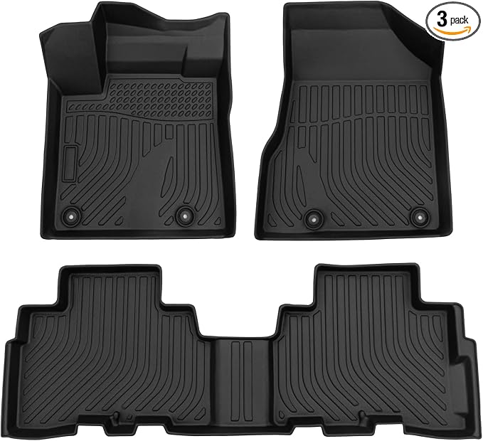 Floor Mats for 2013-2018 Toyota RAV4,All-Weather TPE Rubber Car Floor Mats Waterproof Odorless Anti-Slip 1st & 2nd Row Black