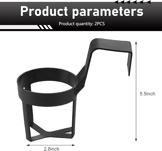 2 PCS Car Door Cup Holder, ABS Car Window Cup Holder, Portable Automotive Beverage Mount, Universal for Most Vehicles (Black #02)