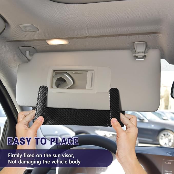 Car Visor Tissue Holder, Tissue Box Holder for Car, Leather Auto Sun Visor Napkin Case Mask Dispenser, Automotive Accessories Rectangular Hanging Auto Napkin Box Fit for Most Vehicles (Black)