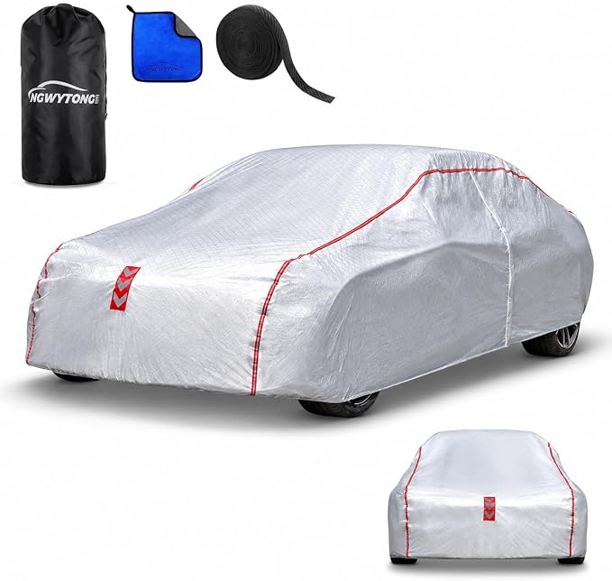 Car Cover for Copue, Waterproof All Weather Heavy Duty, 360° Underbody Wrap Windproof Design, Quick Install Outdoor Vehicle Cover, Fits Copue 186 to 193 in