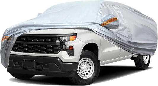 TUCAREST 6 Layers Full Car Cover for Pickup/Truck - Waterproof, Insulated, Anti-UV, Snow-Proof, Anti-Wind, All-Weather, Thickened Protection, up to 220 in
