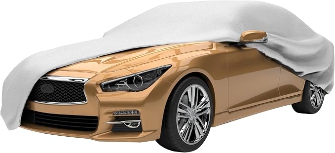 Budge Ultra Duro Car Cover, 3-Layer UV & Water Resistant Outdoor Protection, Fits Cars up to 264”, Gray, Size D-5