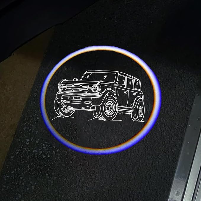 2Packs Car Door Lights Car Door Shadow Lights Projector Welcome Courtesy Lights fit for Ford Bronco Accessories -Universal