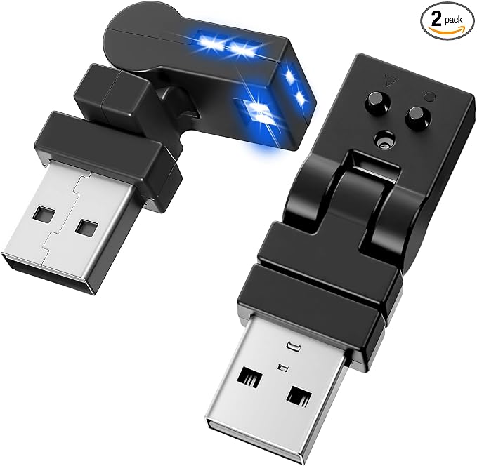Frienda 2 Pcs Mini USB LED Light Car LED Interior Lighting 5v RGB Foldable Lighting Adjustable 8 Color and Brightness Smart USB Night Lamp for Cars Laptop Keyboard (Manual Switch USB-A)
