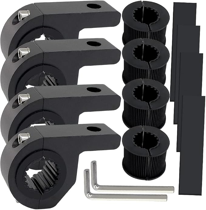 Motorcycle Bull Bar Mounting Bracket 4PCS Horizontal Light Mount Clamp Kit for 0.59" /0.75" /0.87"/0.98"/1.1"/1.25"Tubes fit for LED Driving Lights, Spotlights Fits Truck, ATV, & Motorcycle Crash Bars