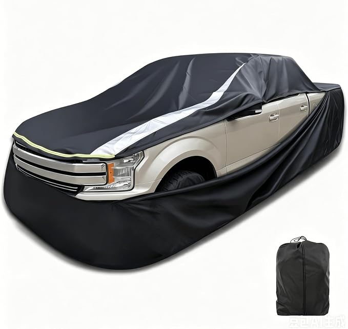 Full Enclosed Truck Cover Waterproof All Weather | Waterproof fabric with 600N tear resistance,6000Pa water resistance fit Pickup Length 240-254 inches indoor/outdoor