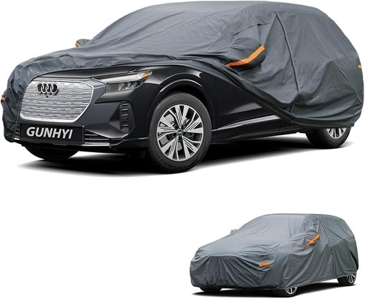 GUNHYI Premium Car Cover Custom Fit Audi Q4 e-tron, 16 Layers Heavy Duty Car Cover Waterproof All Weather with Zipper Door for Sun Rain Snow Dust Uv Protection