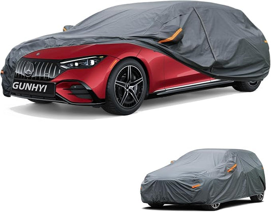 GUNHYI Premium Car Cover Custom Fit Mercedes-Benz EQE, 16 Layers Heavy Duty Car Cover Waterproof All Weather with Zipper Door for Sun Rain Snow Dust Uv Protection