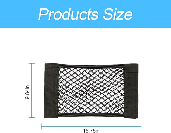Mesh Cargo Net for Car, Universal Stretchable Trunk Storage Net Wall Sticker Organizer Elastic Pouch Bag for Cars, SUV, Home, Auto Interior Accessories (Small)
