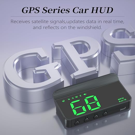 AZIJYV Heads Up Display for Cars,Windshield Speedometer Projector M1Green ,Digital GPS Speedometer with Speed,Driving Direction,Overspeed Alarm Fatigued Driving,GPS Mode for All Vehicles