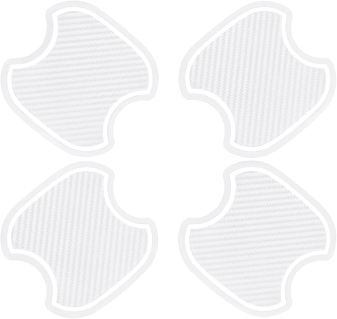 4Pcs Universal 3D Carbon Fiber Car Door Handle Paint Scratch Protector Sticker Auto Door Handle Cups Protective Pad(M)