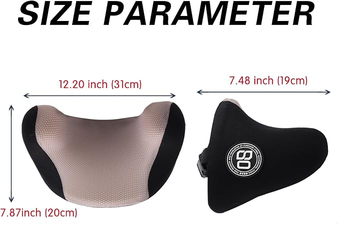 Really Cozy Car Headrest Pillow, Car Neck Pillow for Driving - Linen Gray | 100% Memory Foam and Breathable Removable Cover, Ergonomic Design - Car Pillow with Adjustable Strap for Neck Pain Relief