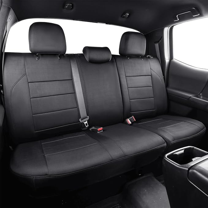 EKR Custom Fit Tacoma Car Seat Covers for Toyota Tacoma 2016 2017 2018 2019 2020 2021 2022 2023 Access Cab - Full Set, Neoprene (Black)