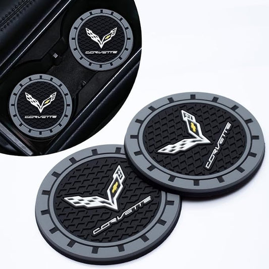 Cup Holder Insert Coaster Fit Corvette C1 C2 C3 C4 C5 C6 C7 C8 Racing 1LT 2LT 3LT,Anti Slip Car Cup Coaster Interior Accessories