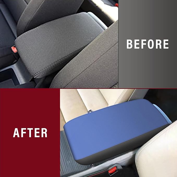 AOMSAZTO Console Covers for 2006-2011 Honda Civic Black with Blue Leather