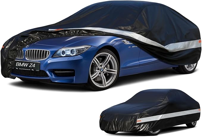 10 Layers Car Cover Custom Fit for BMW Z4 E85, E89, G29 (2009-2026), Waterproof All Weather for Automobiles, Outdoor Full Cover Sun Dust Rain Protection with Cotton. Black