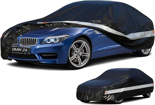 10 Layers Car Cover Custom Fit for BMW Z4 E85, E89, G29 (2009-2026), Waterproof All Weather for Automobiles, Outdoor Full Cover Sun Dust Rain Protection with Cotton. Black