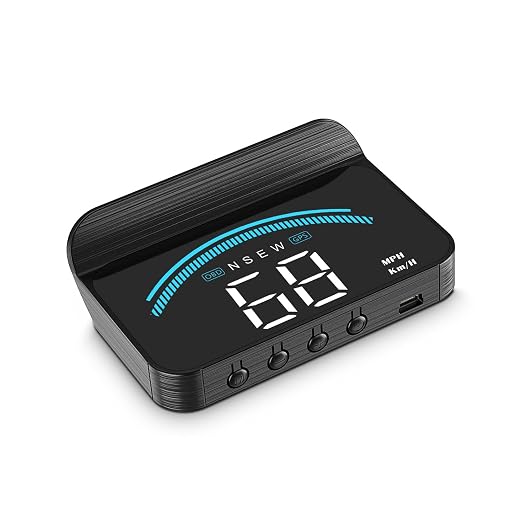 AZIJYV Heads Up Display for Cars M11,Universal OBD+GPS Digital Speedometer Dual System 3.5 Inches HUD with Speed,Water Temperature,Driving Mileage,Overspeed Alarm,Suitable for All Cars