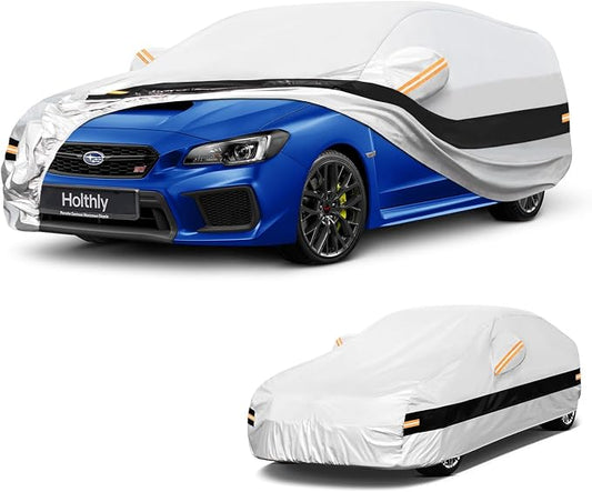10 Layers Hatchback Car Cover Custom Fit for Subaru Impreza (1992-2026), Waterproof All Weather for Automobiles, Outdoor Full Cover Sun Dust Rain Protection with Cotton. Silver
