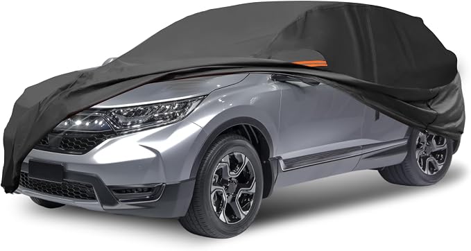 ACROPIX Car Cover Waterproof All Weather Full Exterior Cover Rain Hail Sun Protector Car Cover Black Fit for Honda CRV 1995-2024 with Door Zipper - Pack of 1