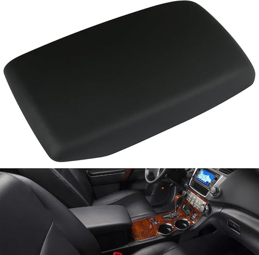Osompar Center Console Armrest Cover Black Compatible with Toyota Highlander 2008-2013 PU Leather Arm Rest Box Lid Middle Console Cover