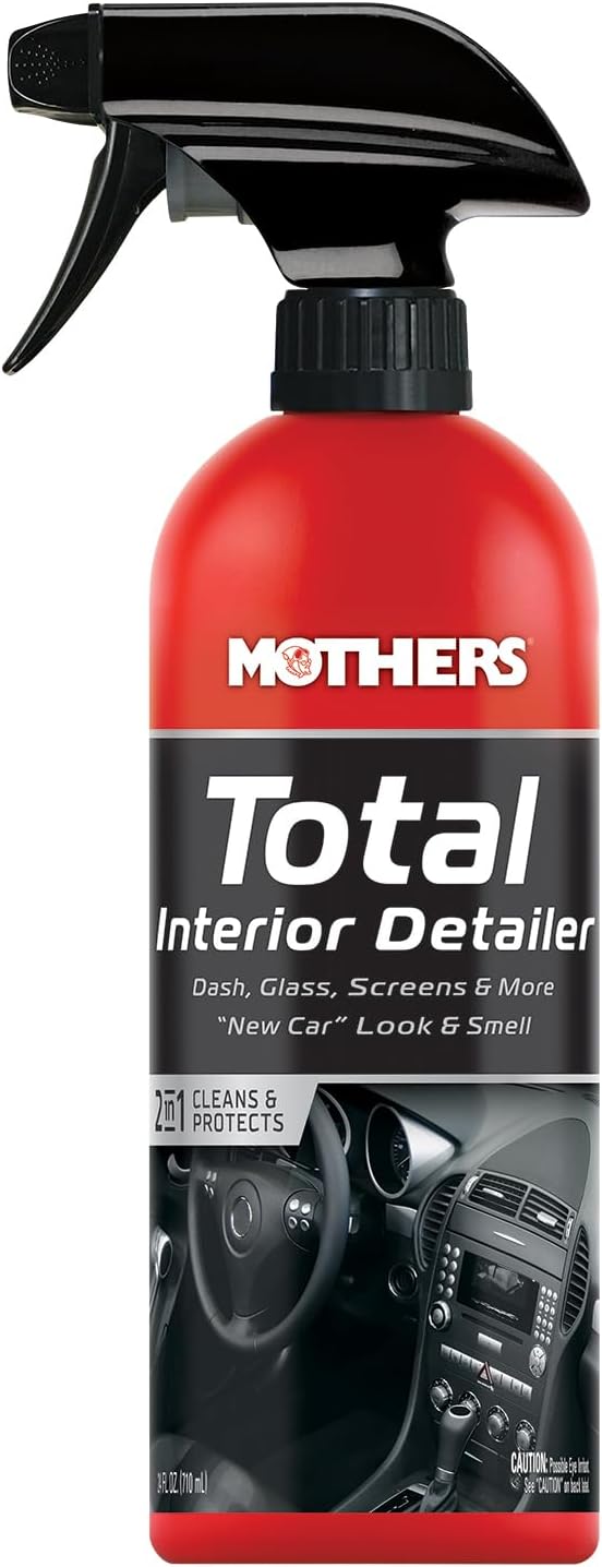 Mothers Total Interior Detailer, 24 oz. (05434) | Cleans & Protects Dash, Glass, Screens, Ammonia-Free Formula Removes Dirt, Oily Film & Fingerprints, No Streaks or Residue