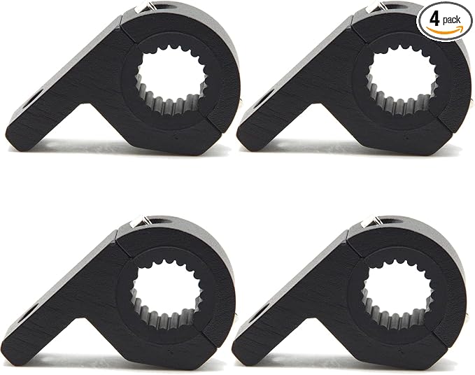 4 Pcs LED Light Bar Mounting Brackets, 0.75" 1" 1.25" Tube Clamp, Automotive Aluminum Mount Mounts for ATV UTV Roof Rack Bull Bar Fog Lights, Black