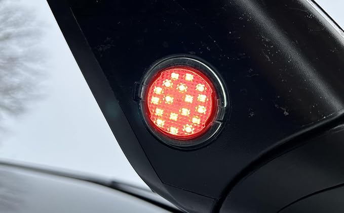 iJDMTOY Red LED Under Side Mirror Puddle Lights Compatible With Ford F150 Raptor Edge Explorer Flex, Lincoln Navigator Mark LT MKX etc. (Powered by 18 pcs Red SMD LED Lights)