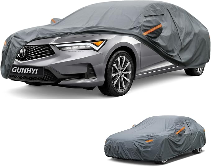 GUNHYI Premium Car Cover Custom Fit Acura Integra(2022-2026), 16 Layers Heavy Duty Car Cover Waterproof All Weather with Zipper Door for Sun Rain Snow Dust Uv Protection