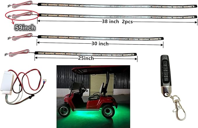 Dr.Acces Golf Cart LED Light Strip Kit Golf Cart Underglow Neon Lighting for EZGO Club Car Yamaha, 27 Modes Multi-Color Lighting