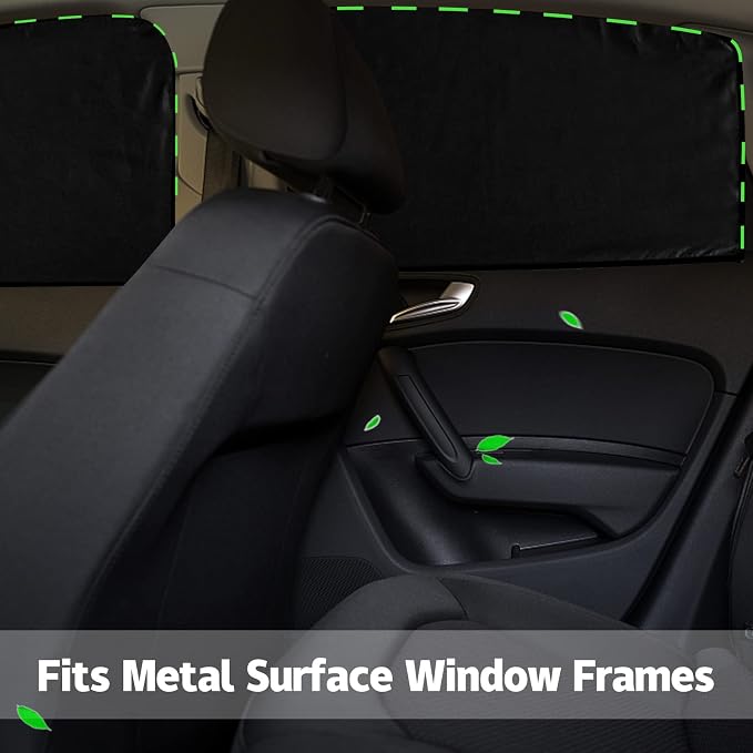 ZATOOTO Side Window Sun Shade, Silk for Long-Lasting Durability & Privacy | For Kids Sleeping, Sun Shades Keep Cooler, Fit Metal Surface Window Frame, Installs Easily and Fast,Do Not Use While Driving