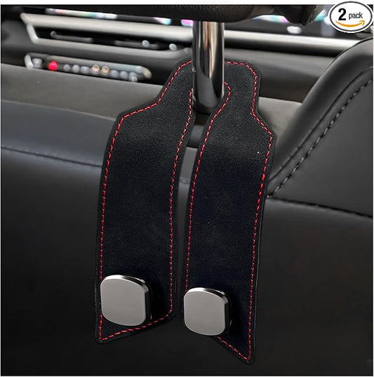 2 PCS Car Purse Hook, Multi Functional Vehicle Seat Back Storage Hooks Interior Accessories, Creative Metal Headrest Hanger Auto Seat Organization for Purses Phones Bags (Black)