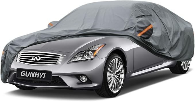 GUNHYI Premium Car Cover Custom Fit Infiniti G-Series G35/G37/G25(2005-2015), 16 Layers Heavy Duty Car Cover Waterproof All Weather with Zipper Door for Sun Rain Snow Dust Uv Protection