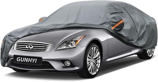 GUNHYI Premium Car Cover Custom Fit Infiniti G-Series G35/G37/G25(2005-2015), 16 Layers Heavy Duty Car Cover Waterproof All Weather with Zipper Door for Sun Rain Snow Dust Uv Protection