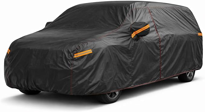 Minivan Car Cover Waterproof All Weather, 6 Layer Car Cover with Cotton Liner Universal Fit for Dodge Grand Caravan, Honda Odyssey, Toyota Sienna, Chrysler Pacifica, Chevy Traverse