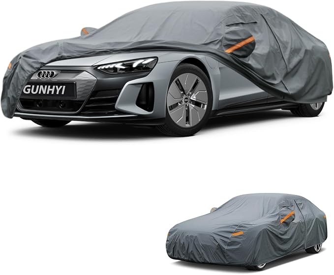 GUNHYI Premium Car Cover Custom Fit Audi e-tron GT, 16 Layers Heavy Duty Car Cover Waterproof All Weather with Zipper Door for Sun Rain Snow Dust Uv Protection