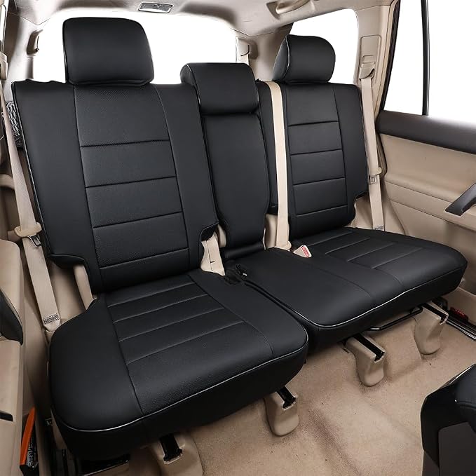 EKR Car Seat Covers Custom Fit for Toyota 4Runner(5 Seats) Full Set | for Toyota 4Runner 2003-2009(Manual Front Seats)Full Wrap,Airbag Compatible,Waterproof Pet-resistant,Faux Leather(Black)