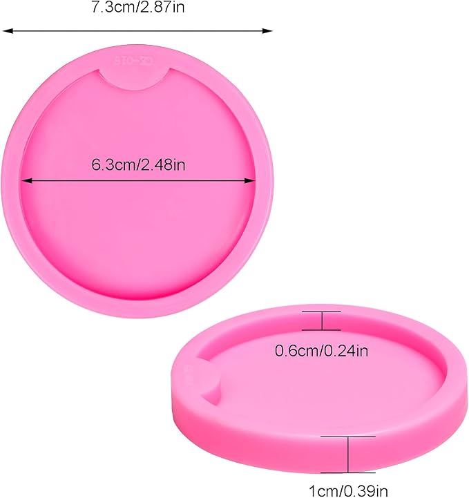 Jmkcoz 6 Pcs Silicone Car Coasters Mold Keychain Pendant Mold DIY Round Cup Coaster Molds Epoxy Resin Casting Mold for Crafts Homemade Coaster, Drink Coasters, Cup Mats, Home Decoration