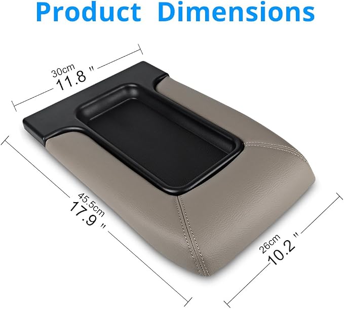 Center Console Lid Cover Armrest Kit Compatible with Cadillac Chevrolet GMC | Compatible with Pickup Truck Suburban Tahoe Silverado Sierra Yukon XL Replaces 19127364 Tan