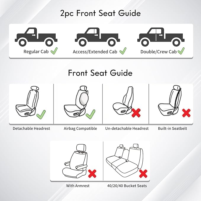 Huidasource Tacoma Coffee Front Seat Covers Fit for 4th Gen Toyota Tacoma 2024-2026 All Cab SR, SR5, Limited, TRD Sport/Off-Road,Trailhunter Front Row, 360° Full-wrap Waterproof Leather Seat Cover