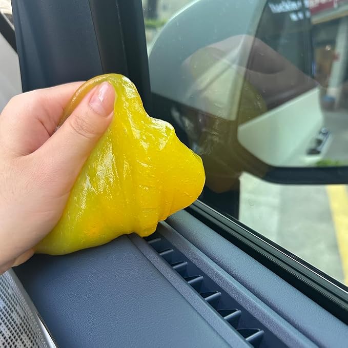 3-Pack Car Cleaning Gels Car Interior Cleaner Putty Slime Auto Detailing Tools Universal Dust Removal Cleaning Kit for Car Accessories Vents 4C Office Scented Lemon