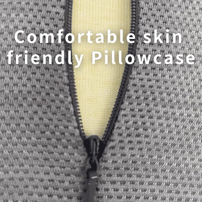 Bespilow Cervical Neck Traction Pillow for Pain Relief - 30 Min Daily Stretcher & Relaxer - Dual-Layer Memory Foam Neck Roll for Back Sleeping - Small Orthopedic Bolster with Cooling Cover