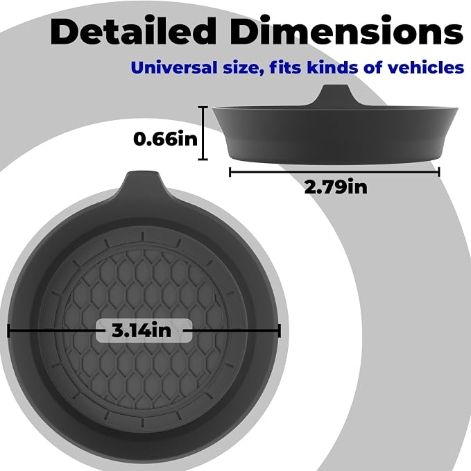 2 PCS Car Cup Coasters, Universal Cup Holder Coaster for Car, Car Accessories Interior for Women and Man, Bling CupHolders Insert for Women Non-Slip Silicone Car Cup Holder Coasters