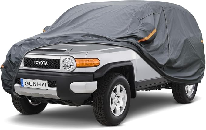 GUNHYI Premium Car Cover Custom Fit Toyota FJ Cruiser, 16 Layers Heavy Duty Car Cover Waterproof All Weather with Zipper Door for Sun Rain Snow Dust Uv Protection
