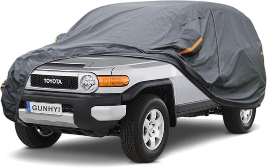 GUNHYI Premium Car Cover Custom Fit Toyota FJ Cruiser, 16 Layers Heavy Duty Car Cover Waterproof All Weather with Zipper Door for Sun Rain Snow Dust Uv Protection