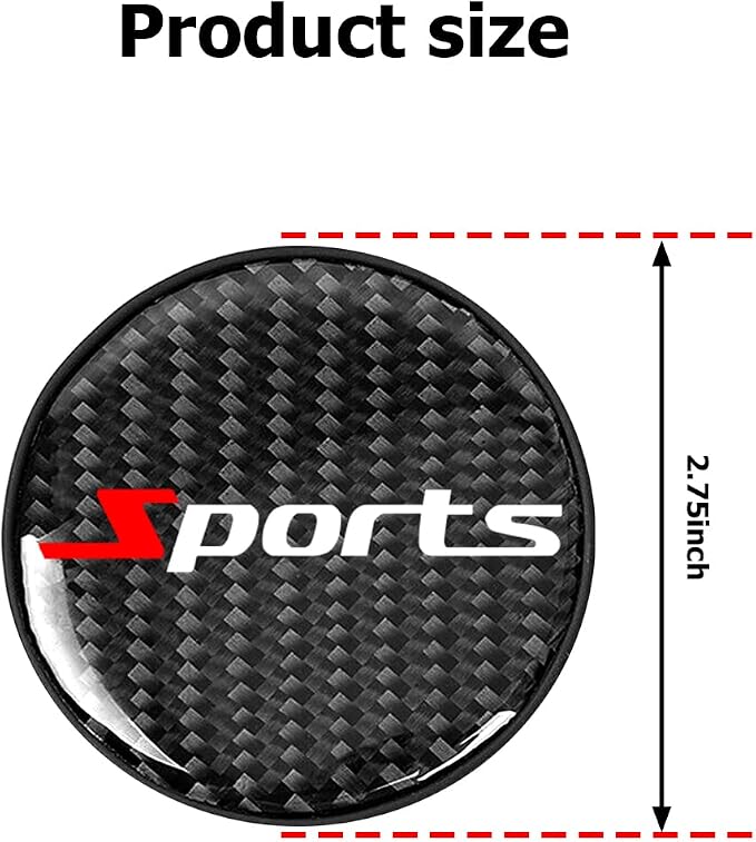 BESULEN Car Cup Holder Coaster, 2 PCS Carbon Fiber Non-Slip Embedded Coasters, Universal 2.75 Inch Cup Holder Insert Coaster Pad, Sports Racing Durable Drink Mat, Car Interior Accessories