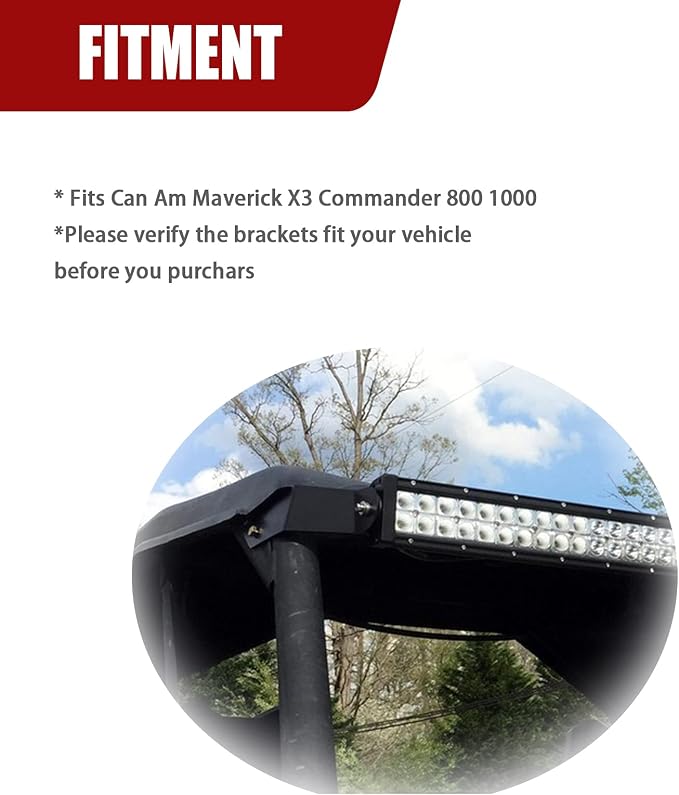 Wsays Front Upper Windshield 42 Inch LED Light Bar Mounting Bracket Compatible with Can-Am Commander 1000 800 2014-2021