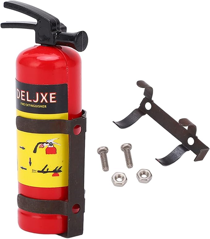 Small Fire Extinguisher, 1/10 Scale RC Car Accessories RC Car Fire Extinguisher Simulation Design Vivid Lightweight Mini Fire Extinguisher Toy for AXIAL SCX10 WPL MN Series (Red)