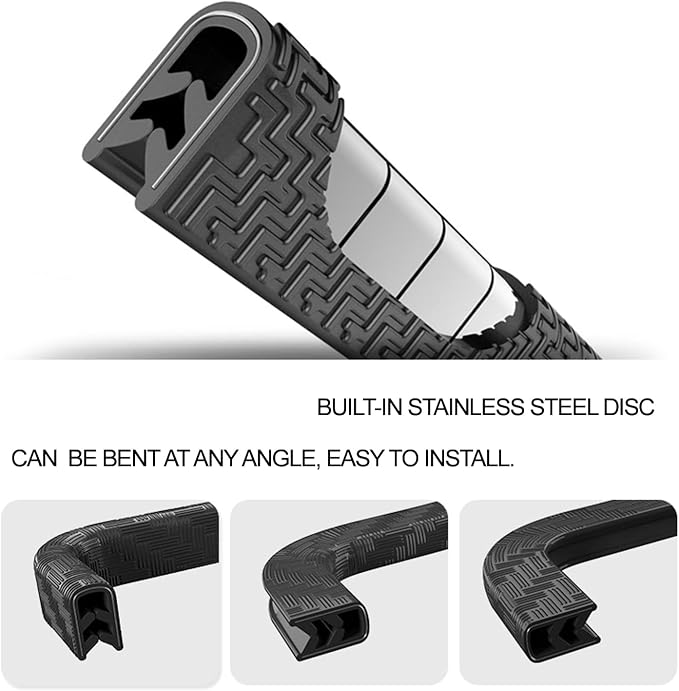 Car Door Edge Guards Gray, 32.85Ft(10M) Car Door Edge Protector Rubber U Shape Edge Trim Universal Fit for Jeep Trucks Offroad SUV All Vehicles with Rubber Mallet(Gray 32.8FT)