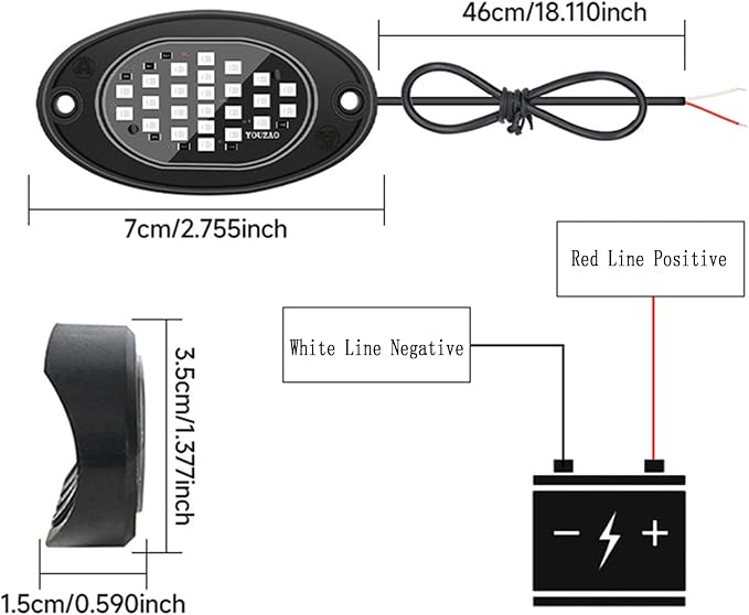 12 Pods Rock Lights Pure LED Lights for Car SUV Ambient Underglow Lights Waterproof Neon Trail Rig Lamp Lighting for Truck